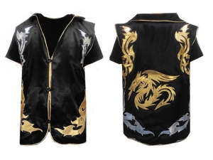 Custom Muay Thai Walk in Jacket / Cornerman Jacket : Black Dragon